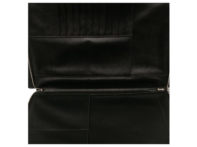 Borsa da viaggio Prada Saffiano nera, borsa business - vista 5