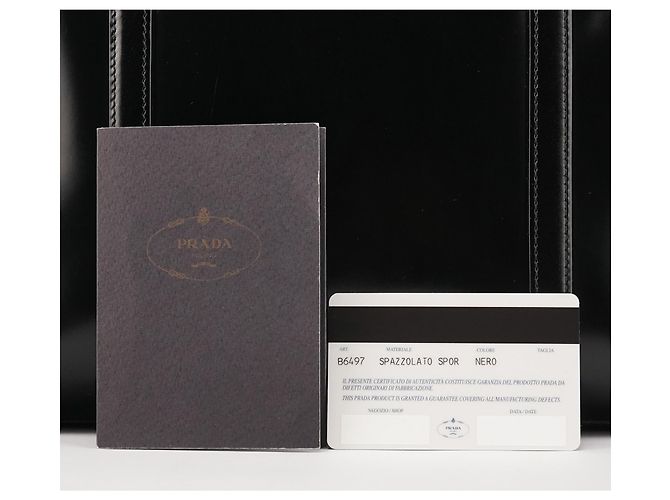 Prada Borsa Tote Carolyn Bessette Kennedy 1995 Black Spazzolato - vista 11