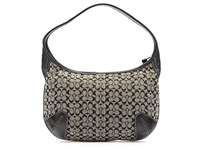 Coach 11297 Borsa Hobo Ergo in tela Signature Grey Black - vista 3