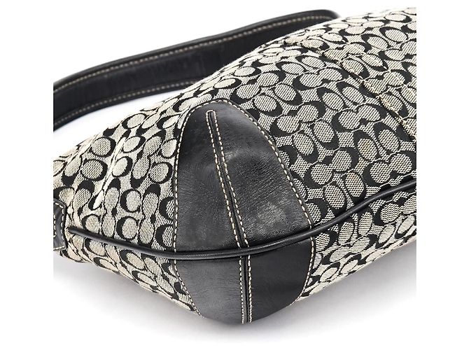Coach 11297 Borsa Hobo Ergo in tela Signature Grey Black - vista 8