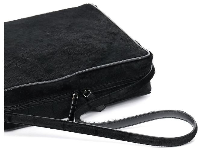 Gucci Borsa a tracolla in pelle di vitello pelosa nera - vista 10