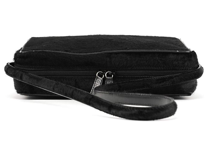 Gucci Borsa a tracolla in pelle di vitello pelosa nera - vista 4