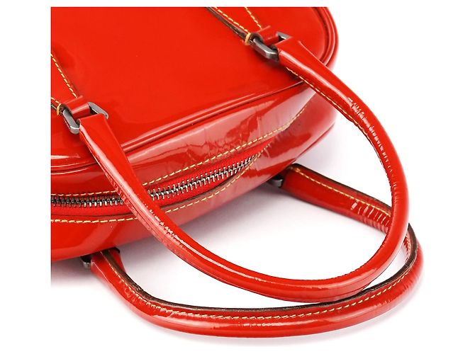 Prada Mini borsa bowling in pelle spazzolato rossa - vista 14
