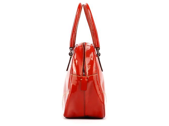 Prada Mini borsa bowling in pelle spazzolato rossa - vista 2