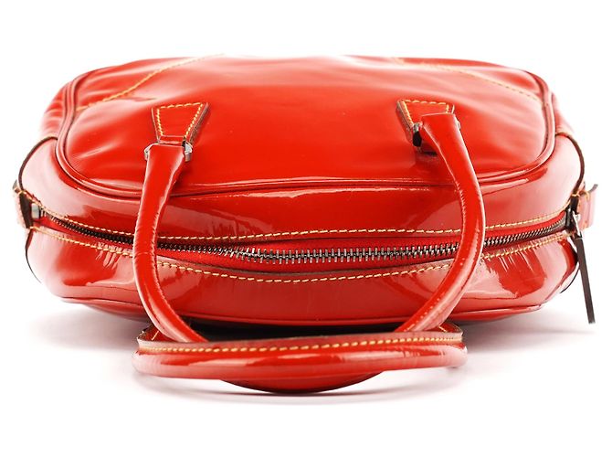Prada Mini borsa bowling in pelle spazzolato rossa - vista 4