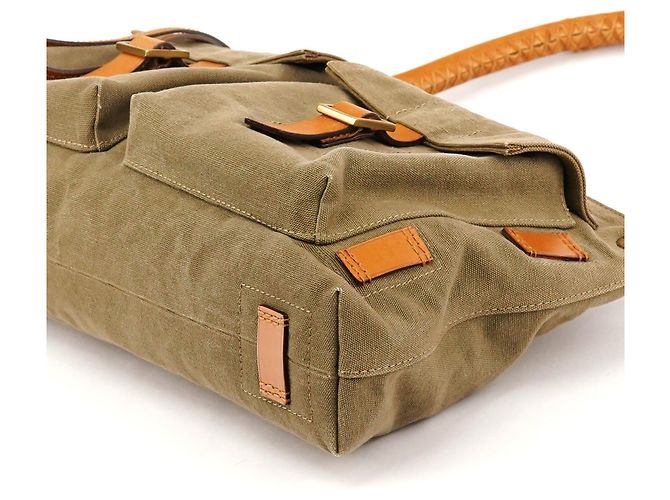 Gucci Borsa a tracolla in tela kaki con tasche cargo Autunno 2002 - vista 10