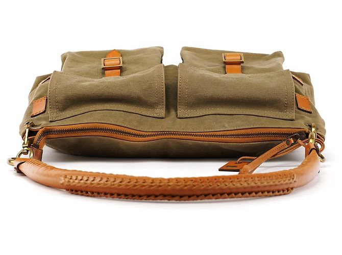 Gucci Borsa a tracolla in tela kaki con tasche cargo Autunno 2002 - vista 4