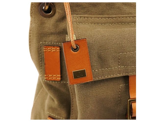Gucci Borsa a tracolla in tela kaki con tasche cargo Autunno 2002 - vista 7