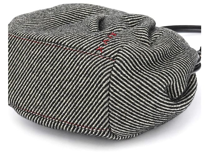 Miu Miu Clutch in lana a righe grigie - vista 10