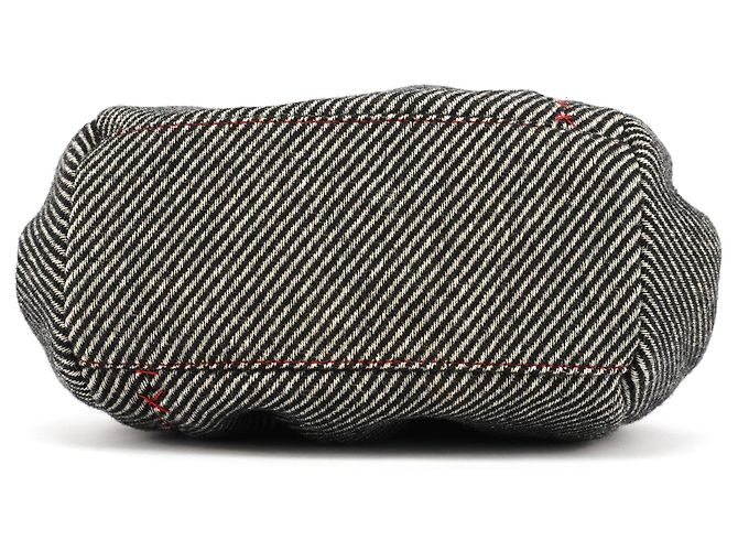 Miu Miu Clutch in lana a righe grigie - vista 5