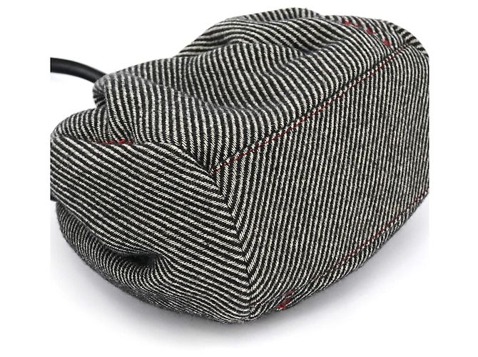 Miu Miu Clutch in lana a righe grigie - vista 9
