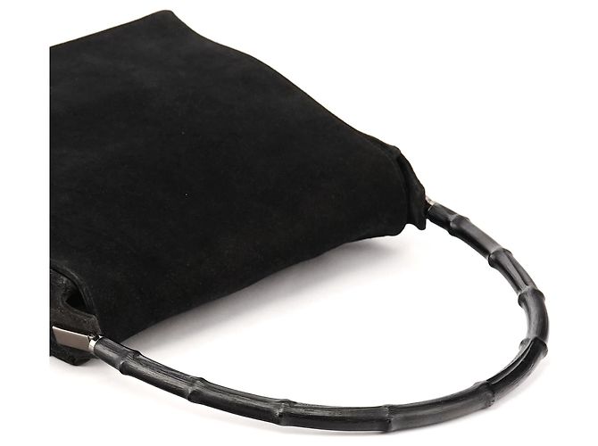Gucci 001 3243 Borsa a tracolla in camoscio nero Bamboo - vista 11