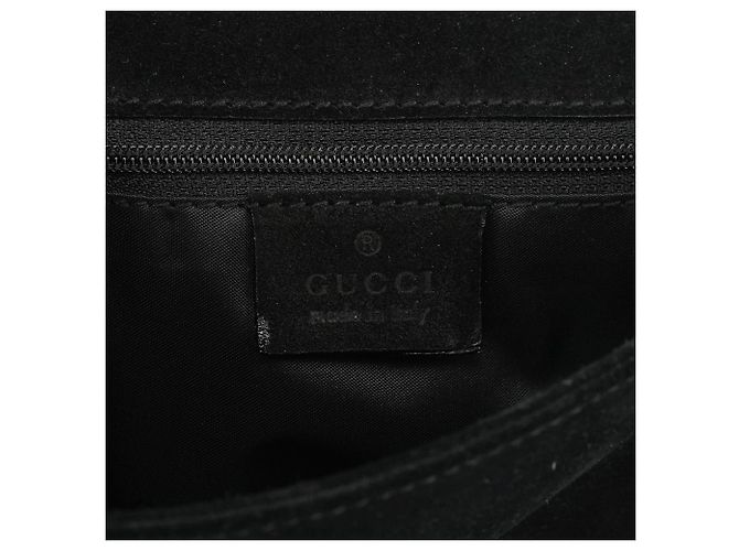 Gucci 001 3243 Borsa a tracolla in camoscio nero Bamboo - vista 12