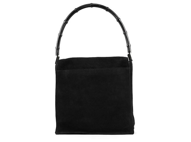 Gucci 001 3243 Borsa a tracolla in camoscio nero Bamboo - vista 3