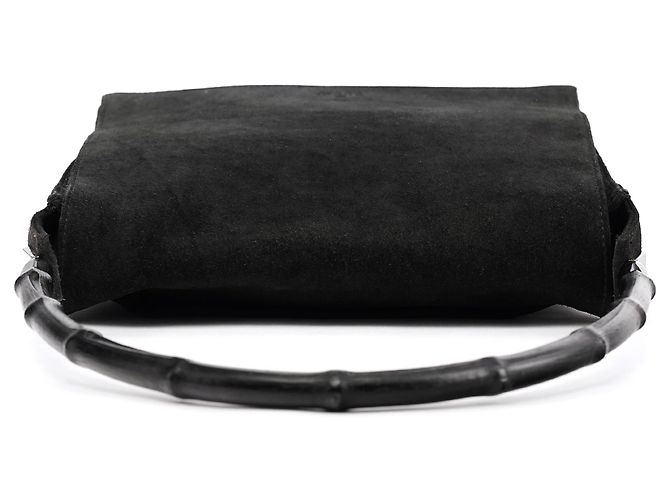 Gucci 001 3243 Borsa a tracolla in camoscio nero Bamboo - vista 4