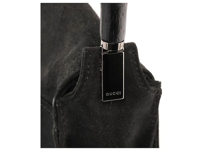 Gucci 001 3243 Borsa a tracolla in camoscio nero Bamboo - vista 6