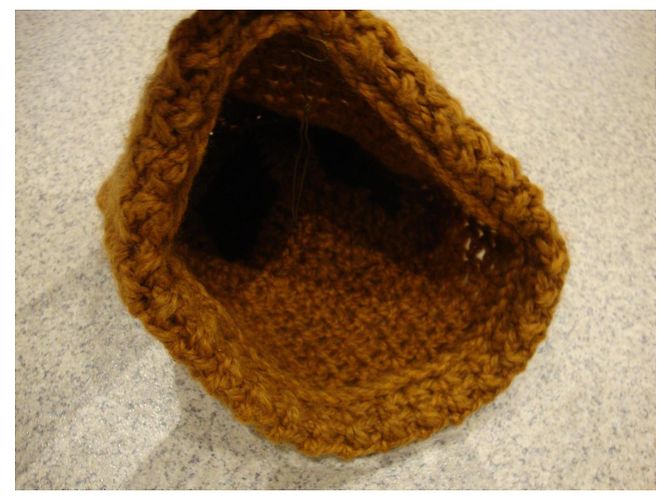 Autre Marque Rust Orange Wool and Leather Diamond Pattern Beanie - view 2