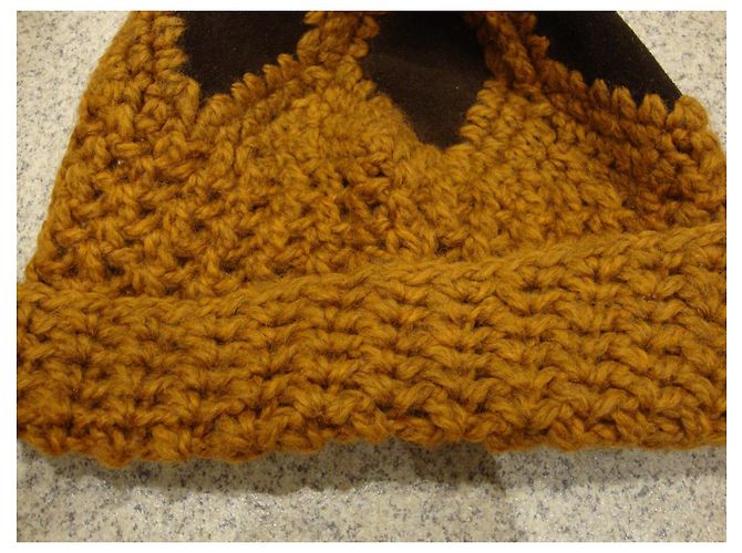 Autre Marque Rust Orange Wool and Leather Diamond Pattern Beanie - view 4