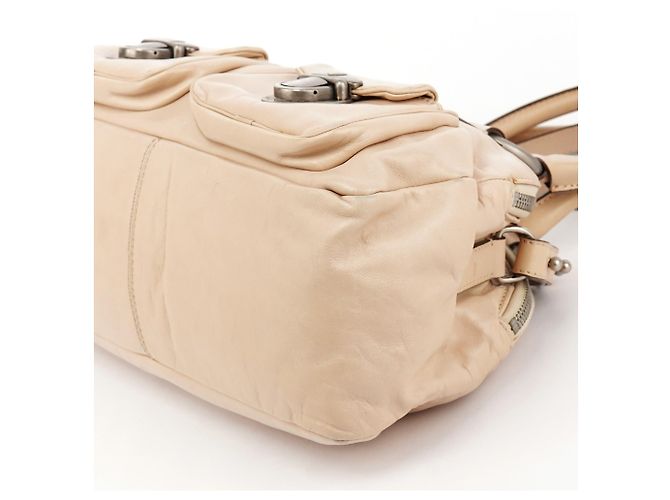Marc Jacobs Beige Leder 2-Way Tasche mit Drehverschluss - Ansicht 10