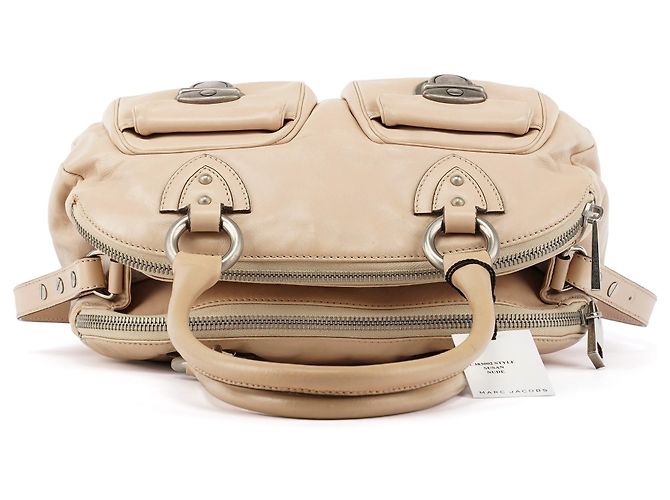 Marc Jacobs Beige Leder 2-Way Tasche mit Drehverschluss - Ansicht 4