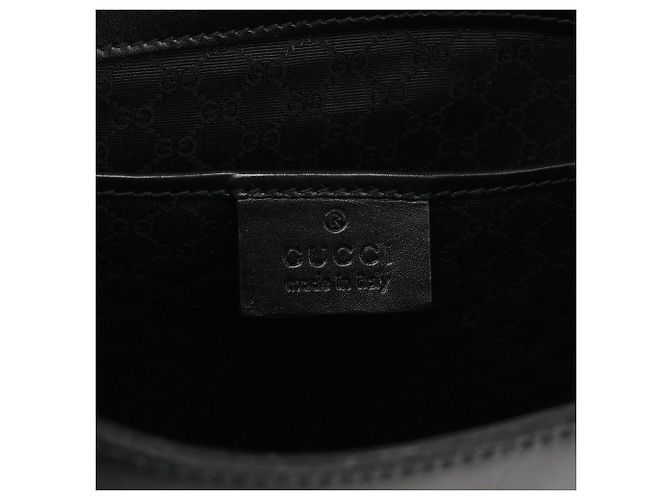 Gucci 001 4278 Borsa a tracolla hobo in pelle nera - vista 10