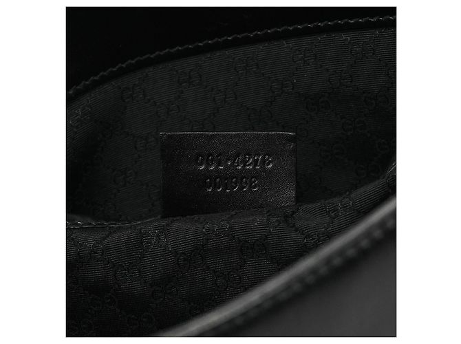 Gucci 001 4278 Borsa a tracolla hobo in pelle nera - vista 11