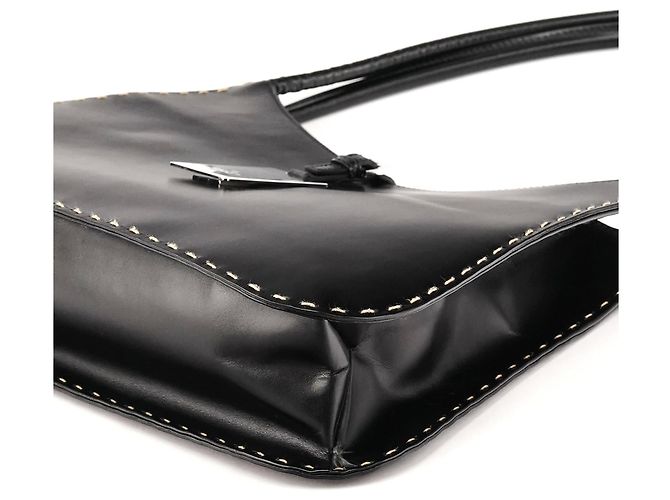 Gucci 001 4278 Borsa a tracolla hobo in pelle nera - vista 7
