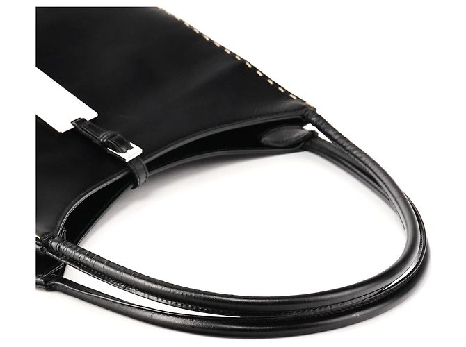 Gucci 001 4278 Borsa a tracolla hobo in pelle nera - vista 8