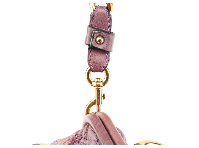 Marc Jacobs Borsa a tracolla Stam in pelle trapuntata Pale Purple - vista 10
