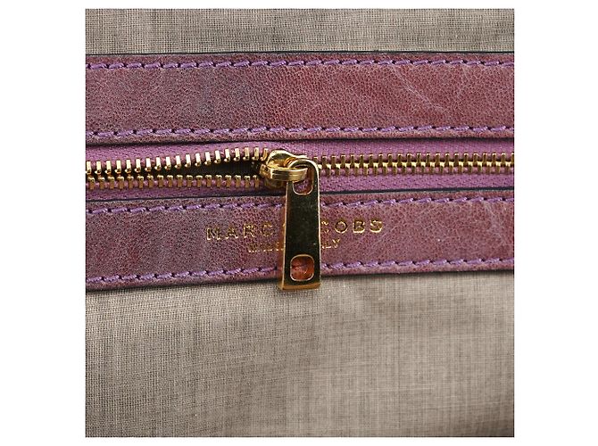 Marc Jacobs Borsa a tracolla Stam in pelle trapuntata Pale Purple - vista 13