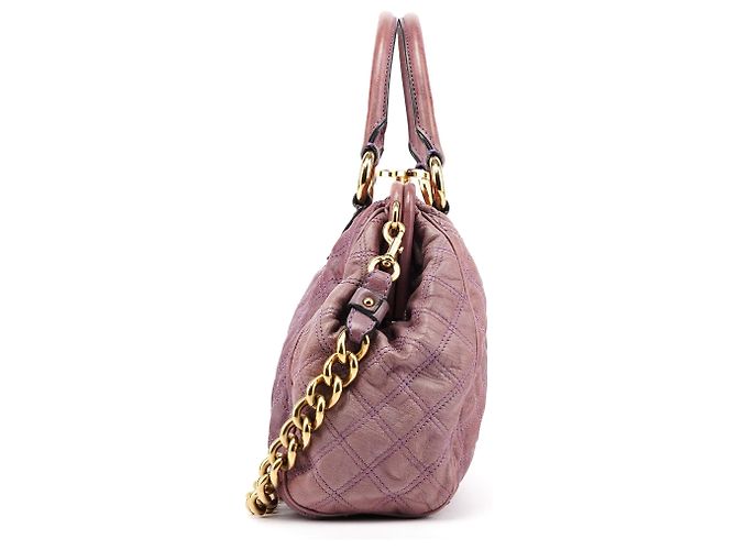 Marc Jacobs Borsa a tracolla Stam in pelle trapuntata Pale Purple - vista 2