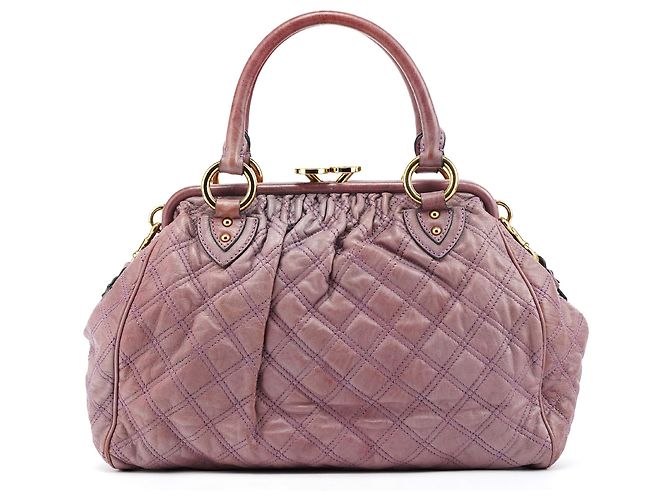 Marc Jacobs Borsa a tracolla Stam in pelle trapuntata Pale Purple - vista 3