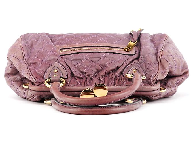 Marc Jacobs Borsa a tracolla Stam in pelle trapuntata Pale Purple - vista 4