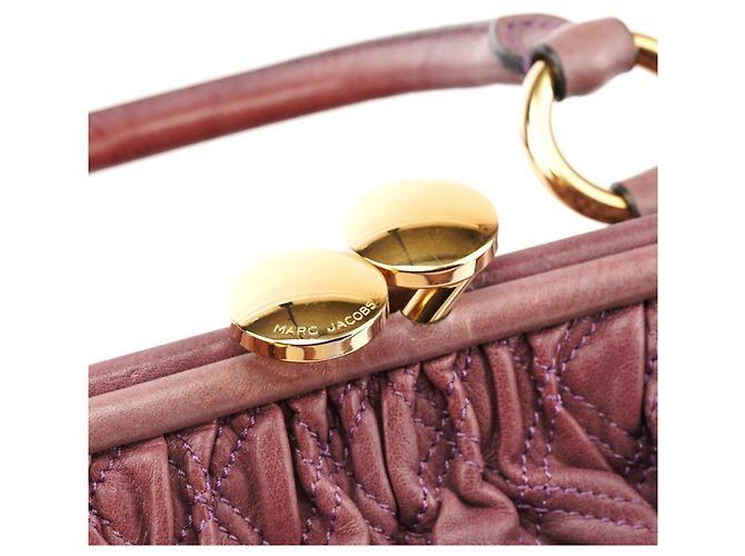 Marc Jacobs Borsa a tracolla Stam in pelle trapuntata Pale Purple - vista 6