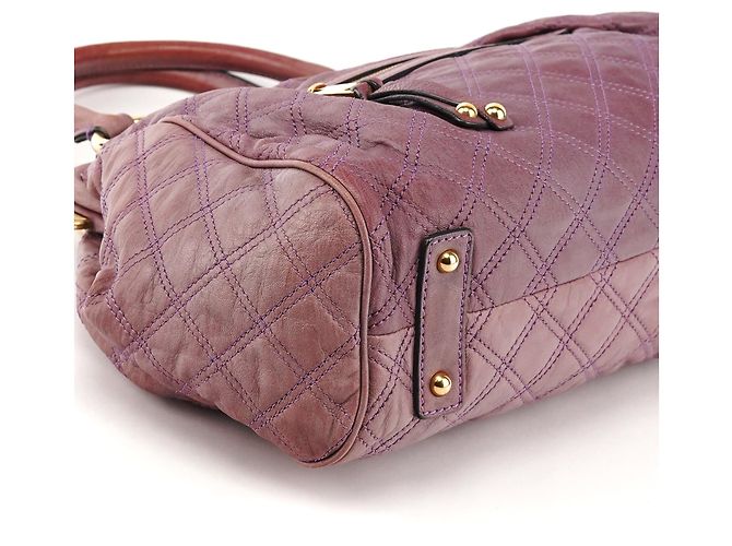 Marc Jacobs Borsa a tracolla Stam in pelle trapuntata Pale Purple - vista 7