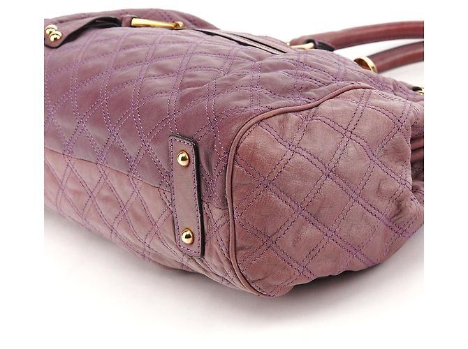 Marc Jacobs Borsa a tracolla Stam in pelle trapuntata Pale Purple - vista 8