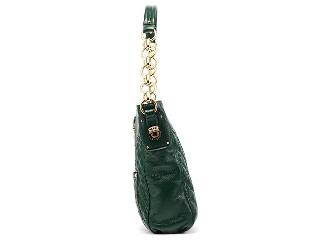 Marc Jacobs Grüne gesteppte Leder-Schultertasche mit Kette - Ansicht 2