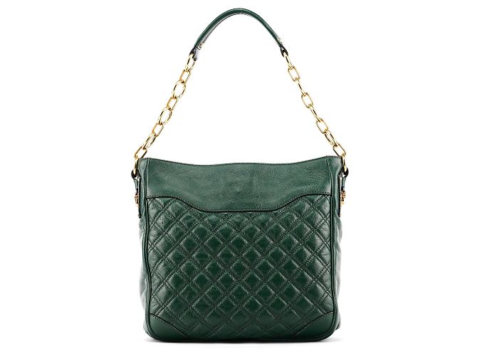 Marc Jacobs Grüne gesteppte Leder-Schultertasche mit Kette - Ansicht 3