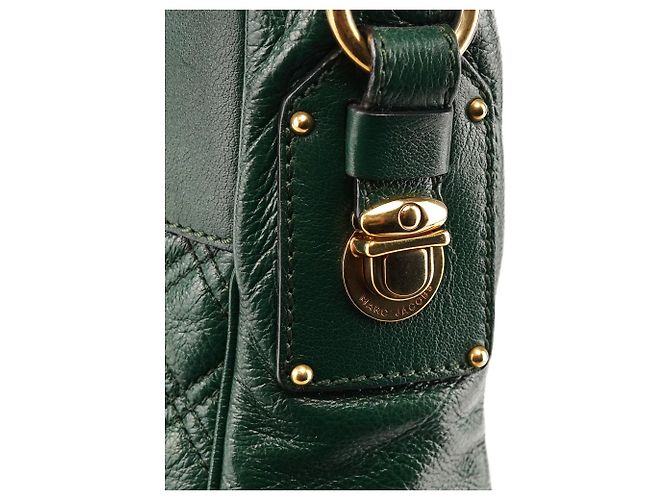 Marc Jacobs Grüne gesteppte Leder-Schultertasche mit Kette - Ansicht 6