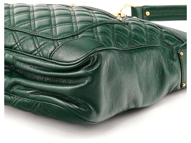 Marc Jacobs Grüne gesteppte Leder-Schultertasche mit Kette - Ansicht 8