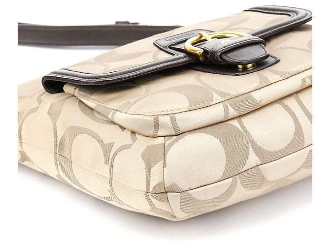 Coach Borsa a tracolla F25288 Beige Signature Canvas - vista 11