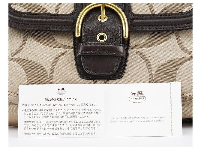 Coach Borsa a tracolla F25288 Beige Signature Canvas - vista 13
