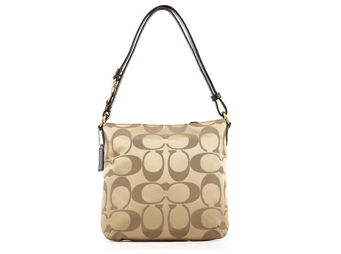 Coach Borsa a tracolla F25288 Beige Signature Canvas - vista 3