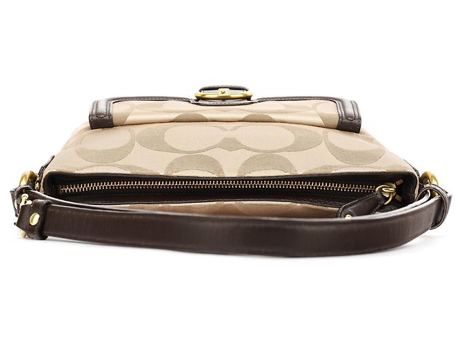 Coach Borsa a tracolla F25288 Beige Signature Canvas - vista 4