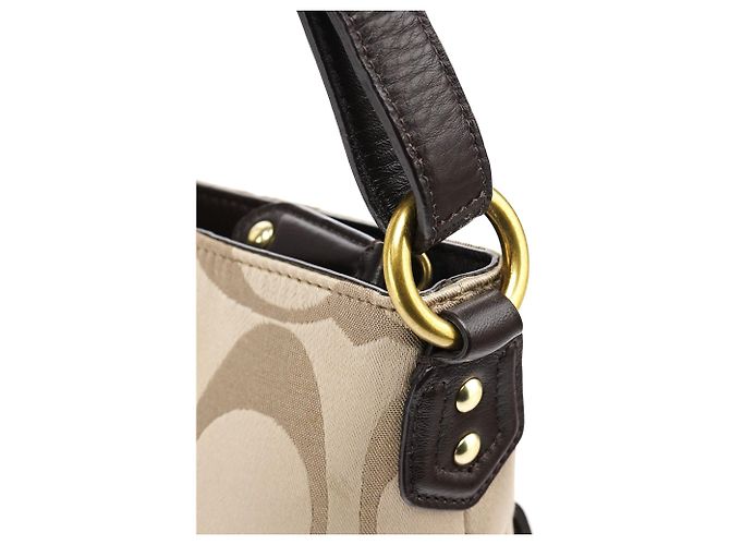 Coach Borsa a tracolla F25288 Beige Signature Canvas - vista 7