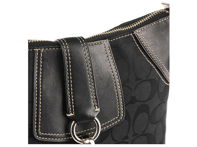 Coach 10249 Borsa a tracolla Hamptons in Signature Canvas nero - vista 10