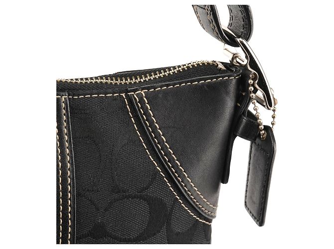 Coach 10249 Borsa a tracolla Hamptons in Signature Canvas nero - vista 11