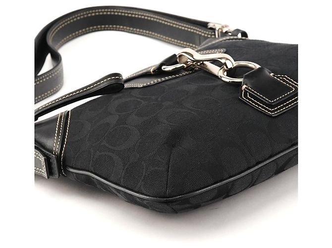 Coach 10249 Borsa a tracolla Hamptons in Signature Canvas nero - vista 12