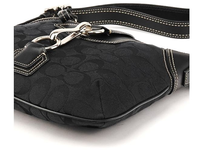 Coach 10249 Borsa a tracolla Hamptons in Signature Canvas nero - vista 13