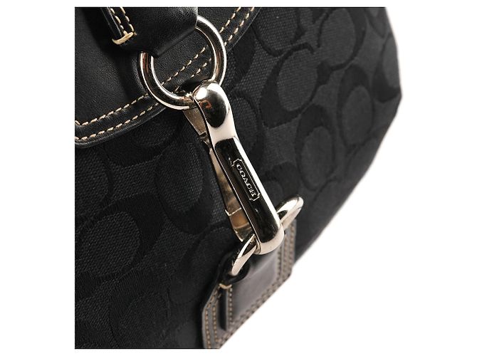 Coach 10249 Borsa a tracolla Hamptons in Signature Canvas nero - vista 6